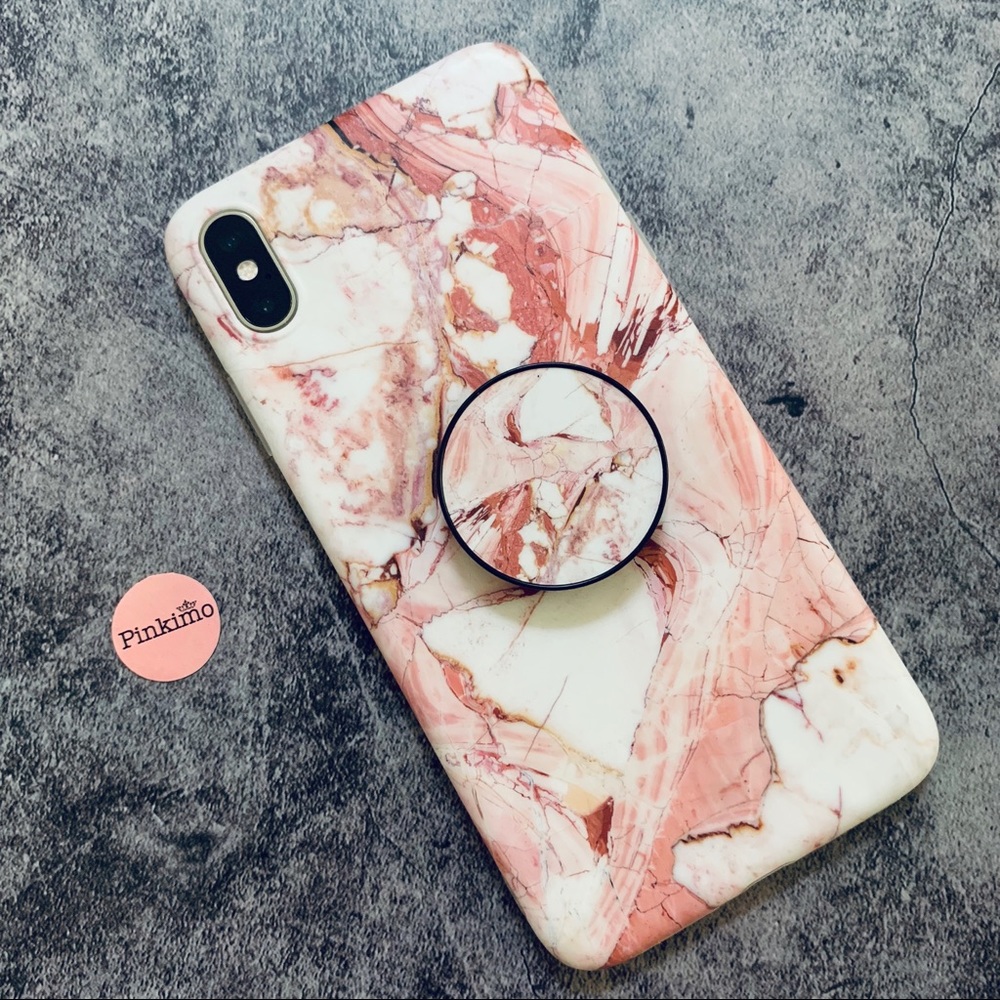 💕iPhone XS Max/XS Marble Pattern Case w/Socket